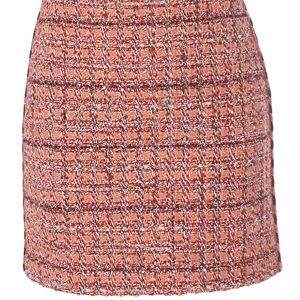 St. John Pink and Brown Tweed Mini Skirt